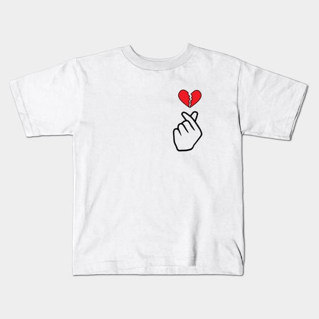 k-pop finger Broken Love Kids T-Shirt by Julorzo